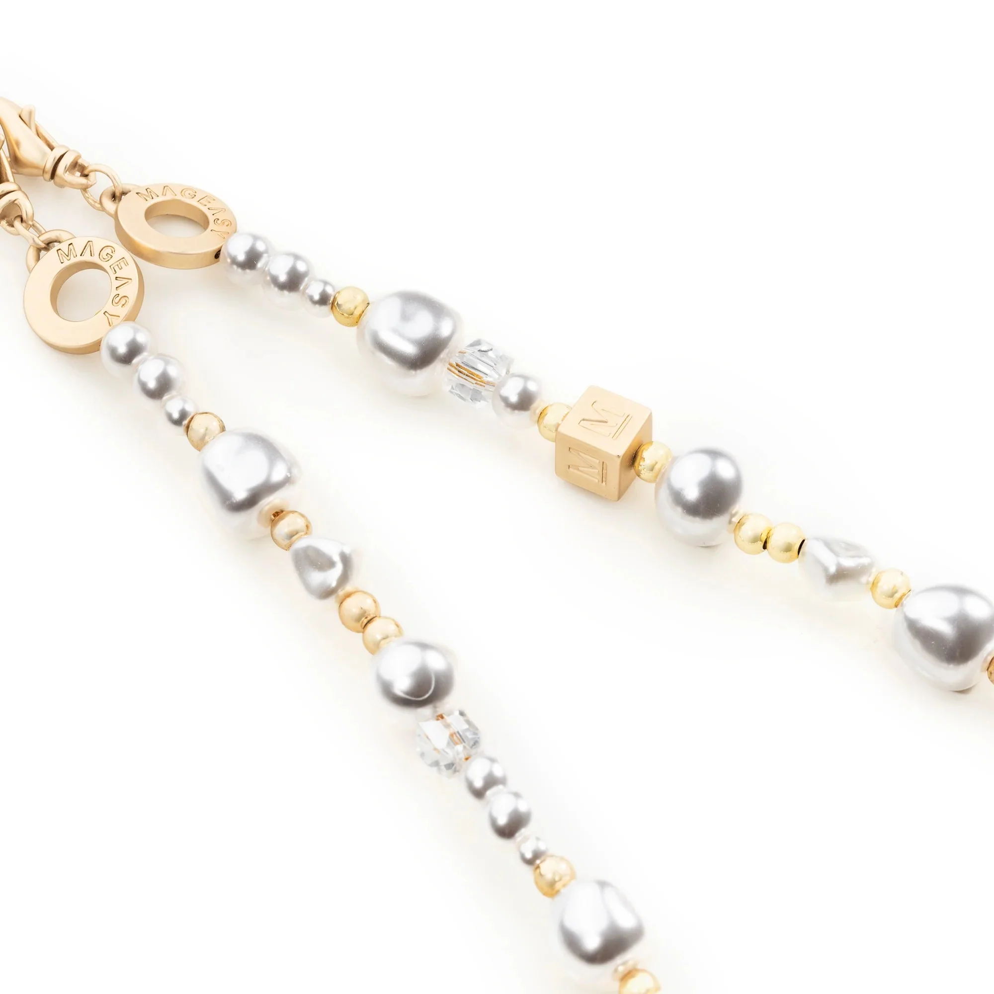 Mageasy Pearl iPhone Wrist Strap - Lobster Clasp & Charm loop - Image 3