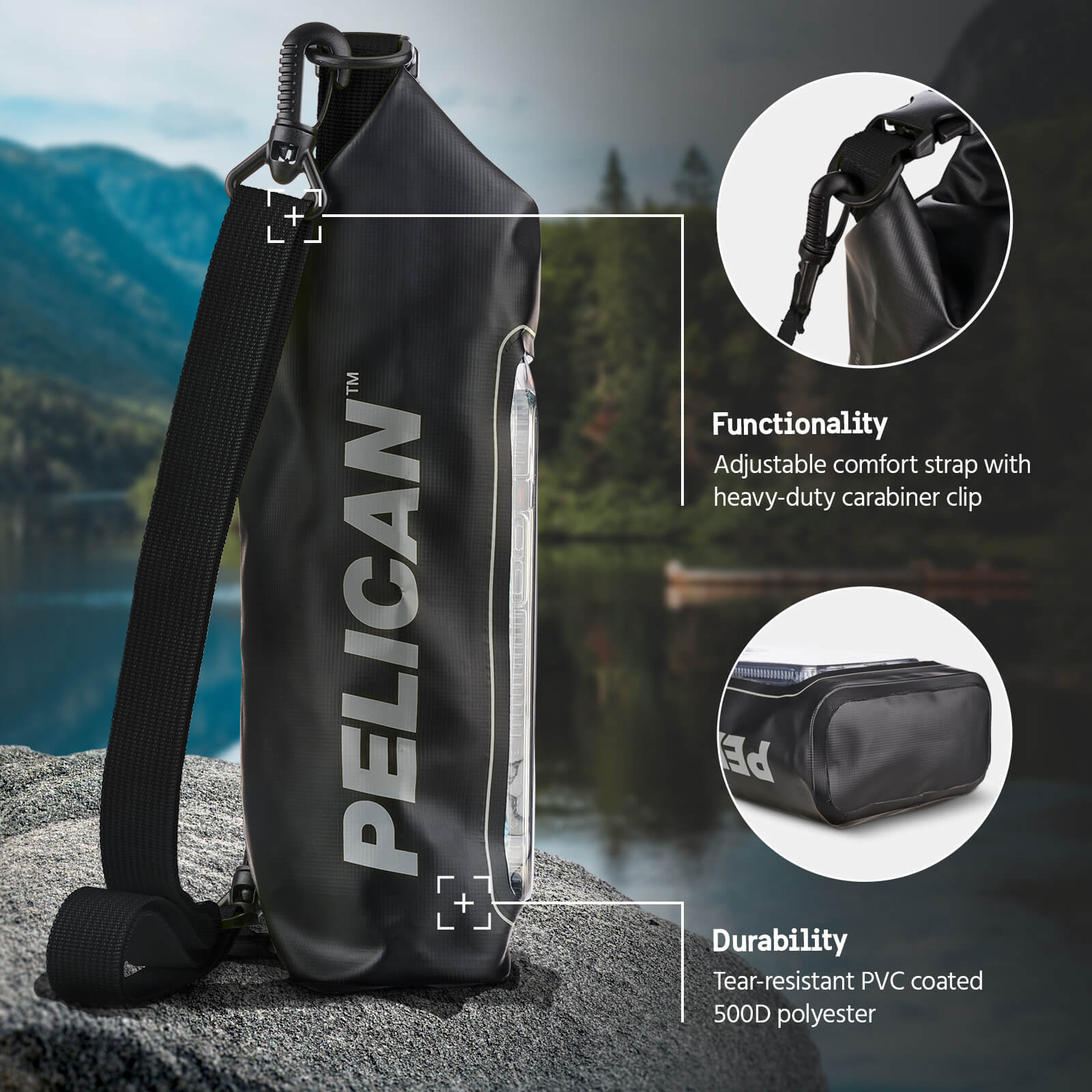 Pelican Marine Waterproof 2L Dry Bag - Stealth Black - Image 4