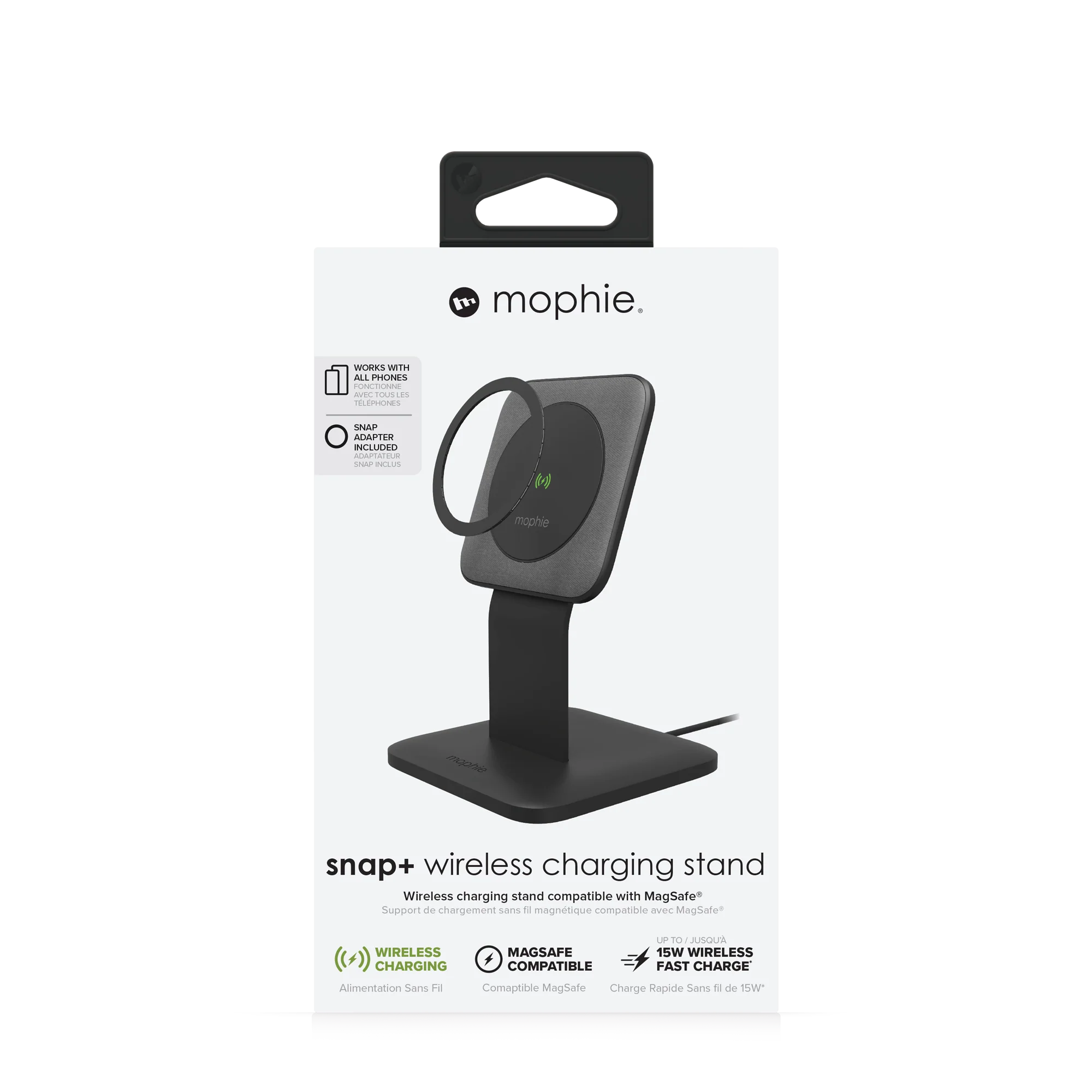 Mophie Snap+ Universal Wireless Charging Stand 15W - Black - Image 3