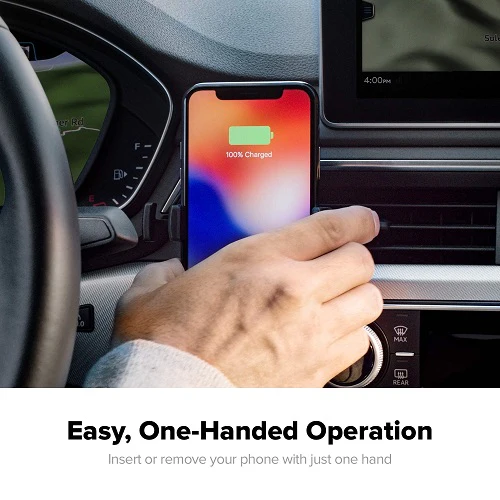 Mophie Wireless Charge Stream Vent Mount for iPhone Xs/X & Samsung Black - Image 4