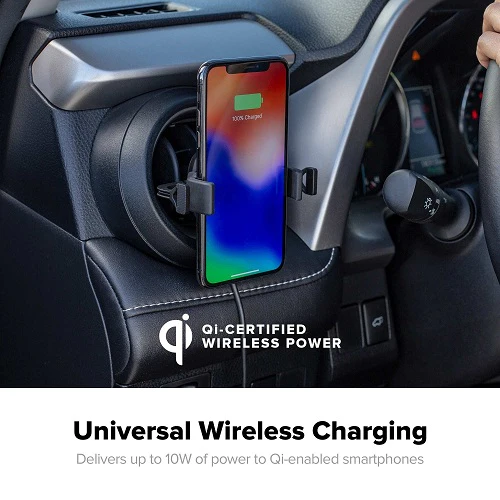 Mophie Wireless Charge Stream Vent Mount for iPhone Xs/X & Samsung Black - Image 6
