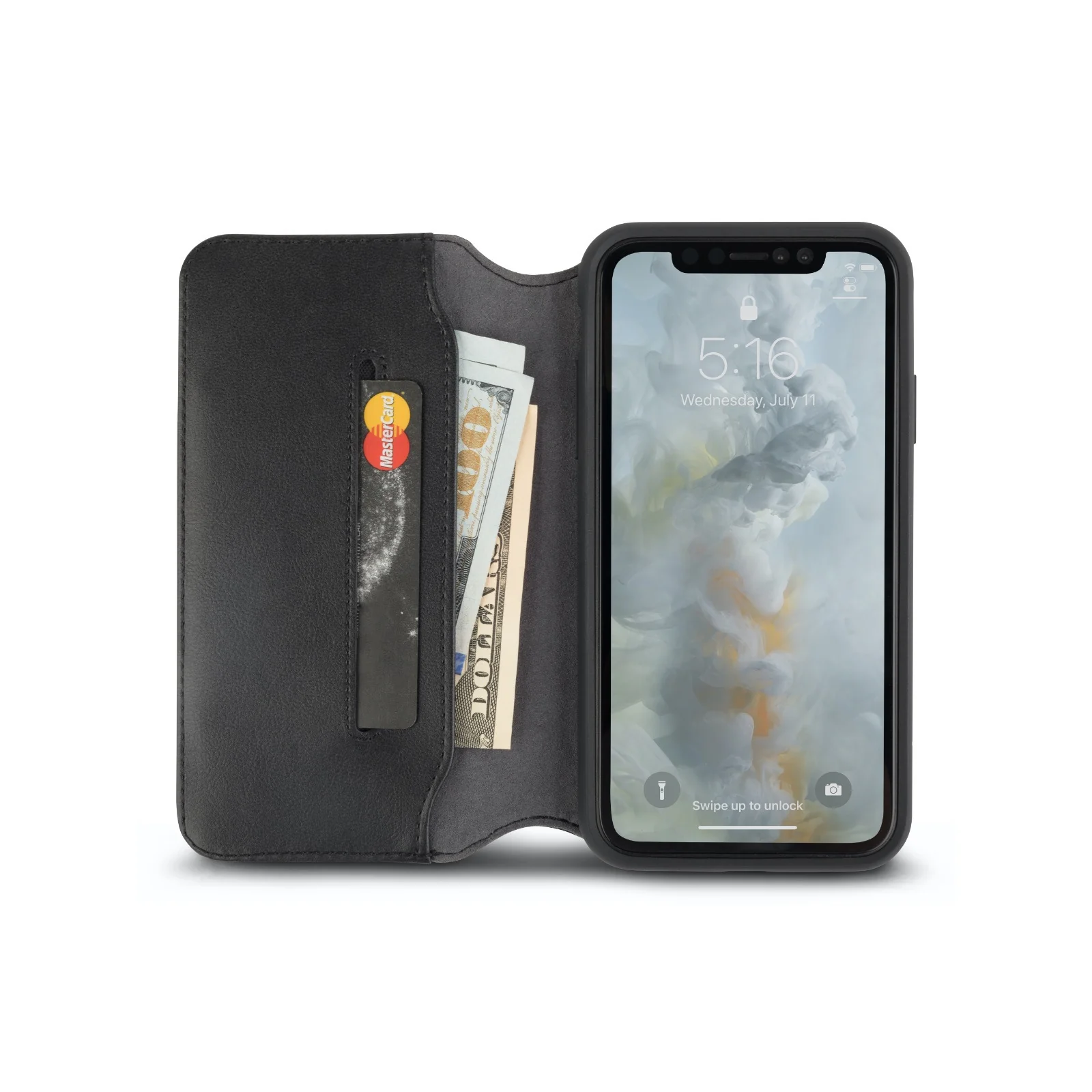 Moshi Overture Premium Folio Style Wallet Case For iPhone XS Max - Charcoal Black - Image 2