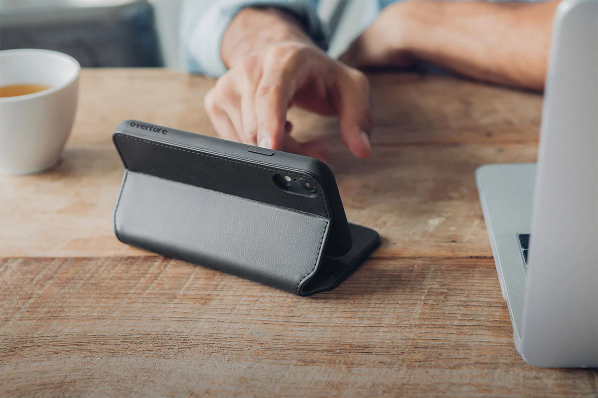Moshi Overture Premium Folio Style Wallet Case For iPhone XS Max - Charcoal Black - Image 5