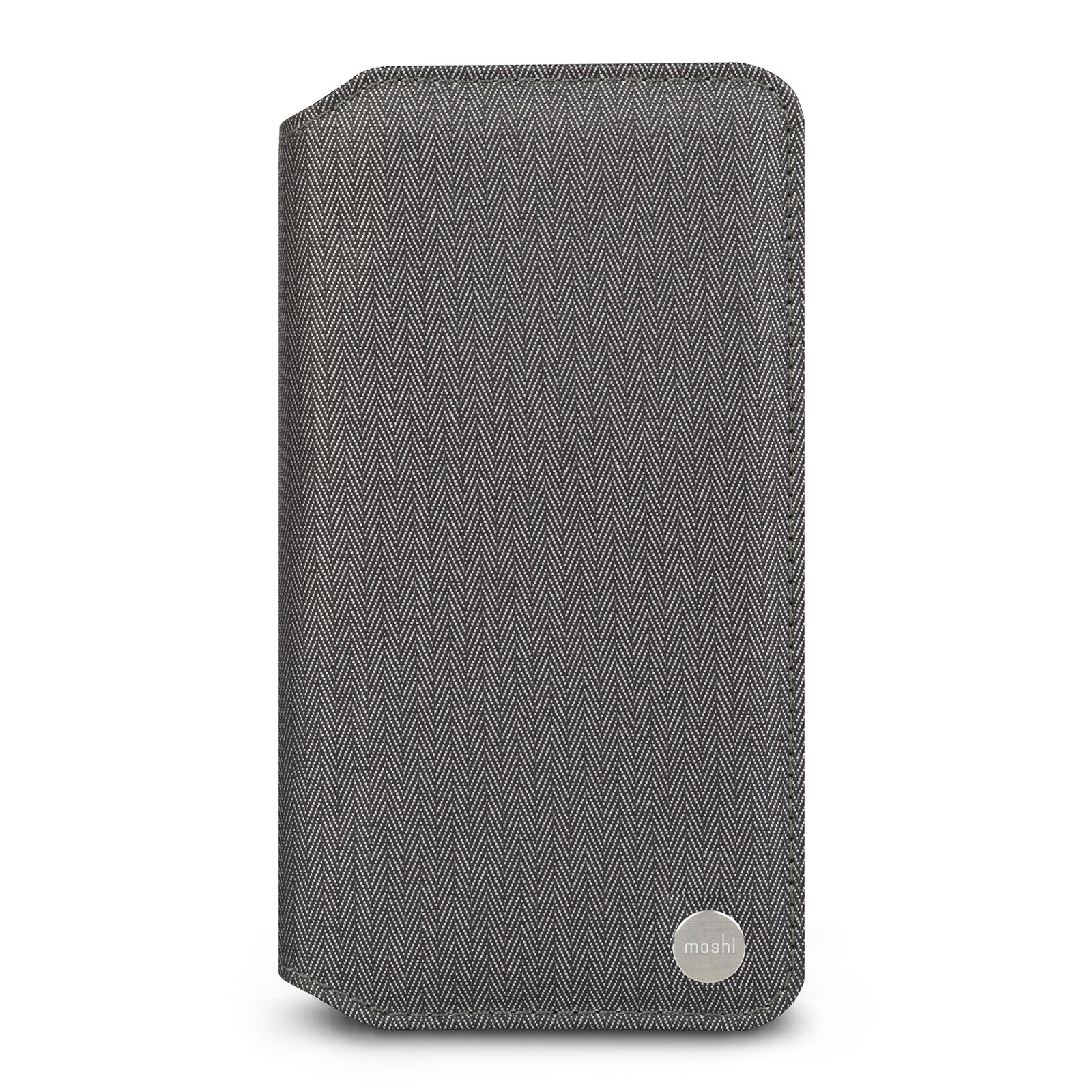 Moshi Overture Premium Folio Style Wallet Case For iPhone XS Max - Herringbone Grey - Image 3