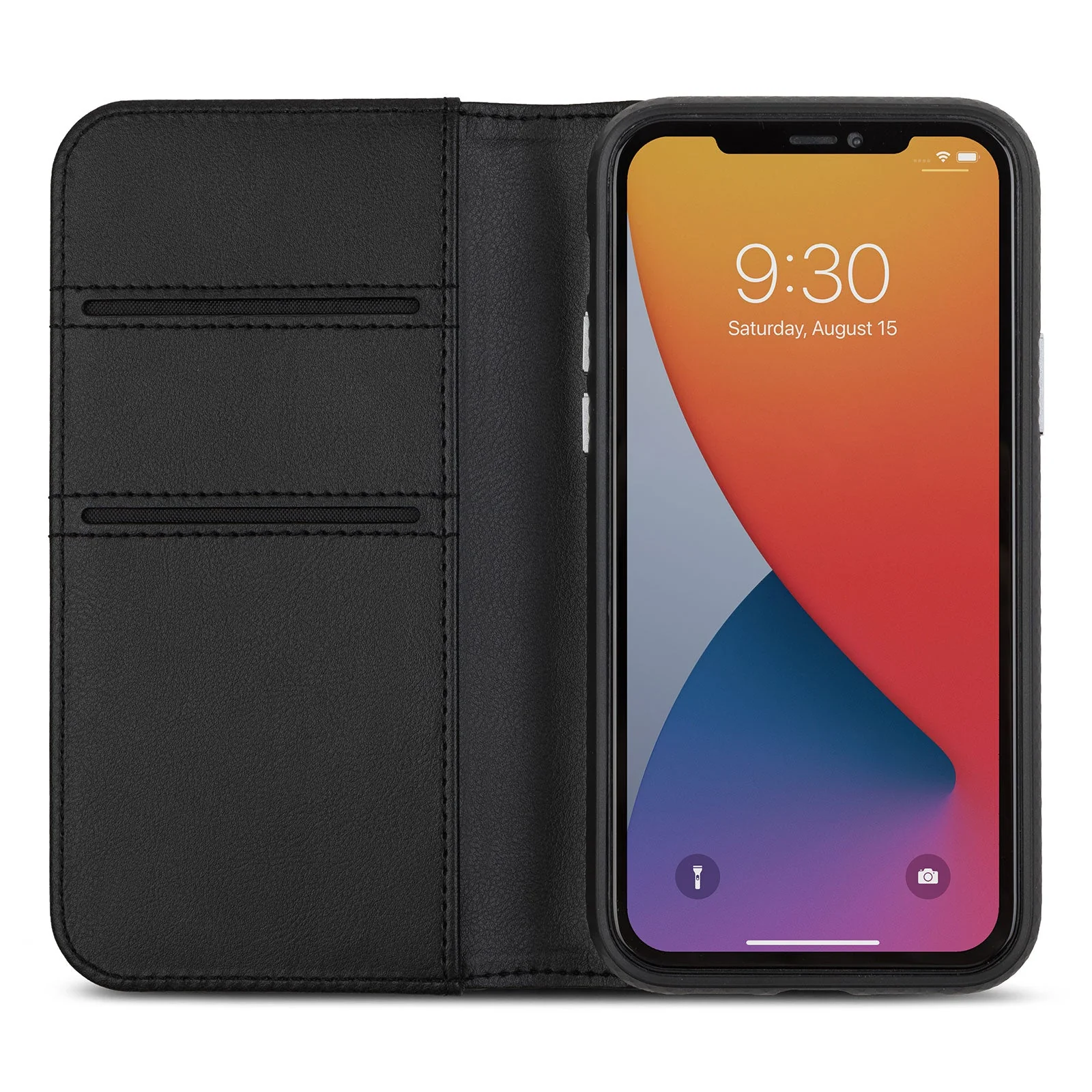 Moshi Overture Wallet Case For iPhone 12 / 12 Pro - Jet Black - Image 3