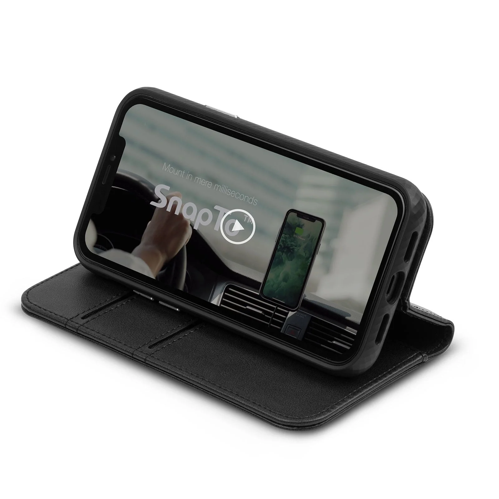 Moshi Overture Wallet Case For iPhone 12 / 12 Pro - Jet Black - Image 4