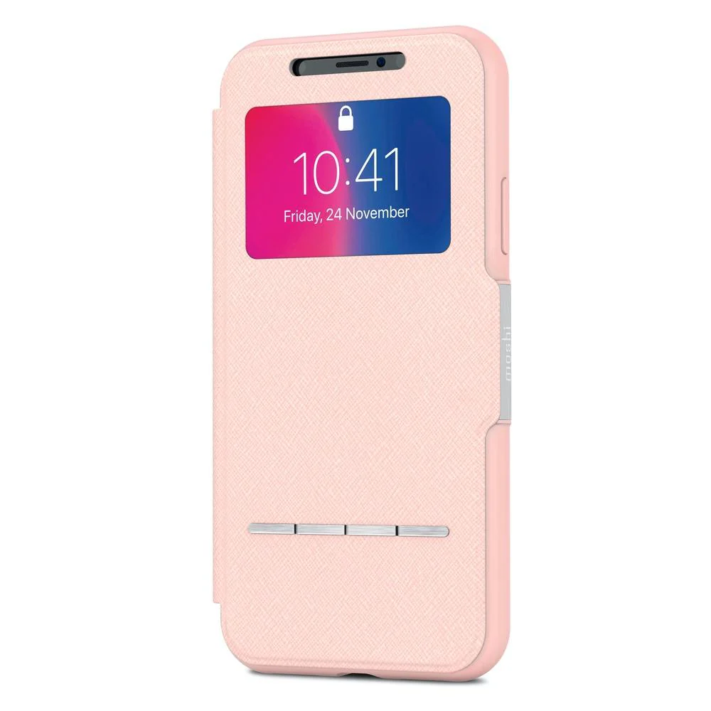 Moshi SenseCover Touch-Sensitive Folio Case For iPhone XS / X - Luna Pink - Image 2