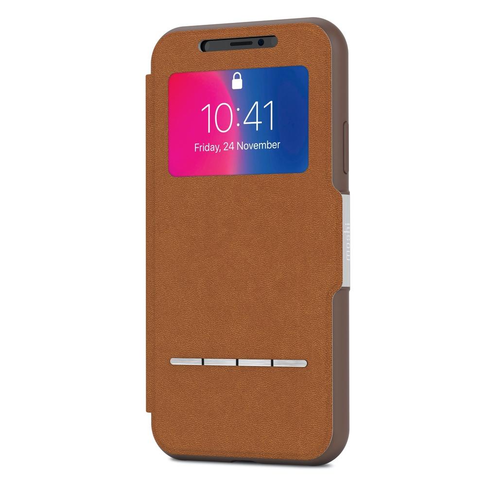 Moshi SenseCover Touch-Sensitive Folio Case For iPhone XS / X - Caramel Brown - Image 2