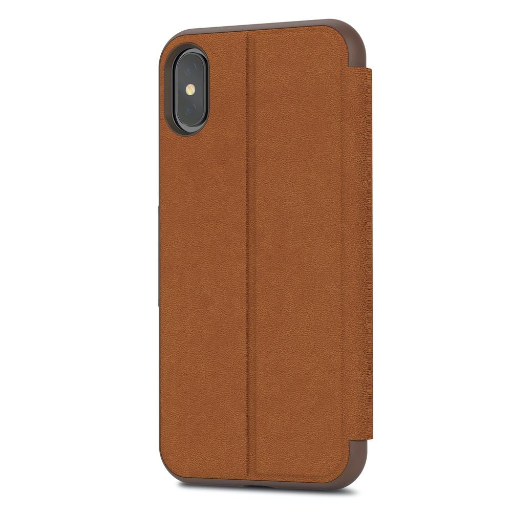 Moshi SenseCover Touch-Sensitive Folio Case For iPhone XS / X - Caramel Brown - Image 3