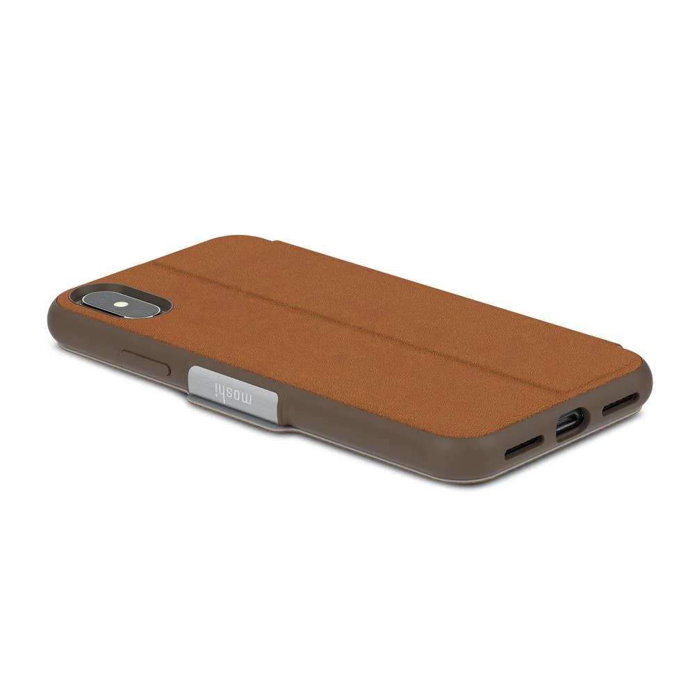 Moshi SenseCover Touch-Sensitive Folio Case For iPhone XS / X - Caramel Brown - Image 5
