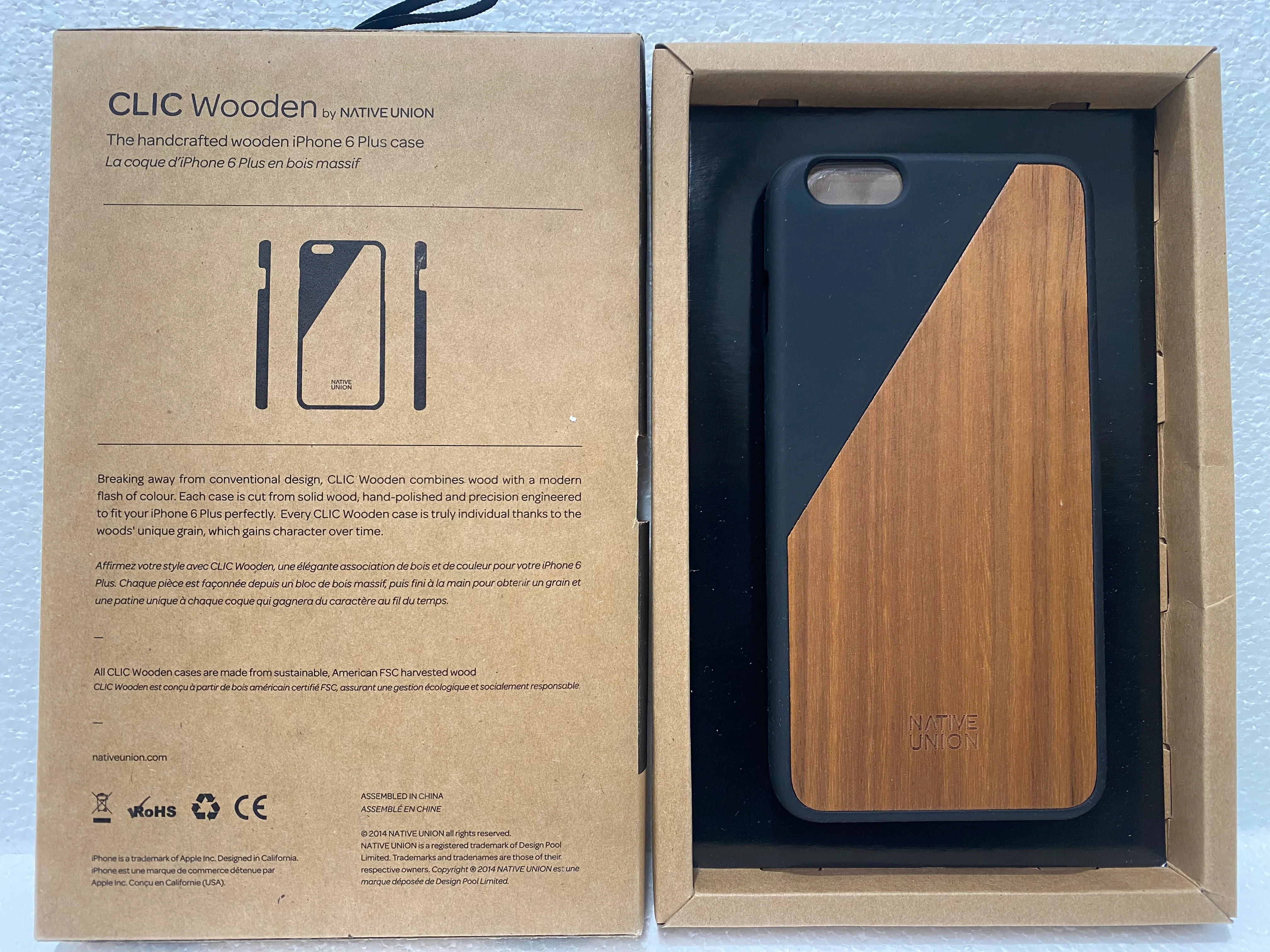 Native Union Clic Wooden Case For iPhone 6 Plus / 6s Plus - BONUS Screen Protector - Image 2