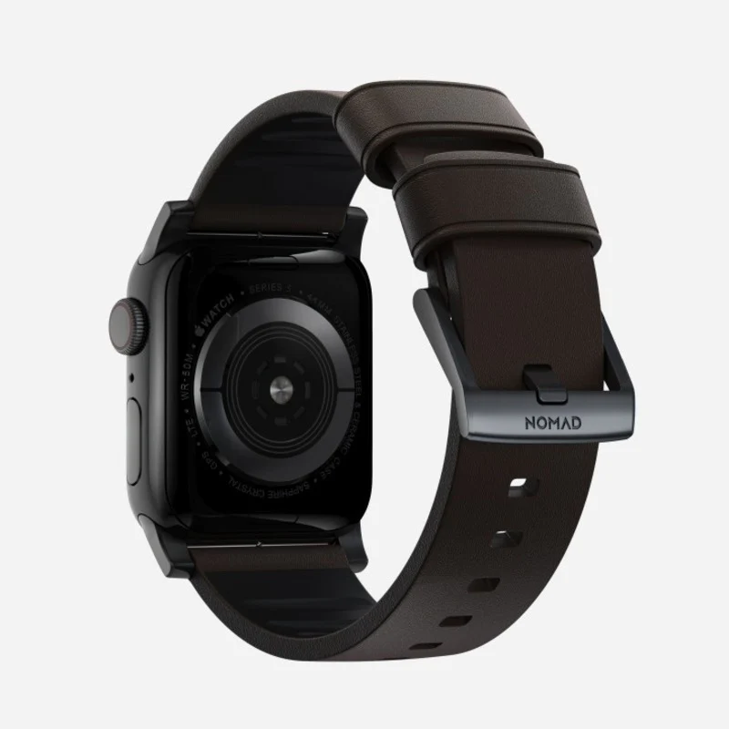 Nomad Active Band Pro 41mm Black Hardware Leather Bracelet - Classic Brown - Image 3