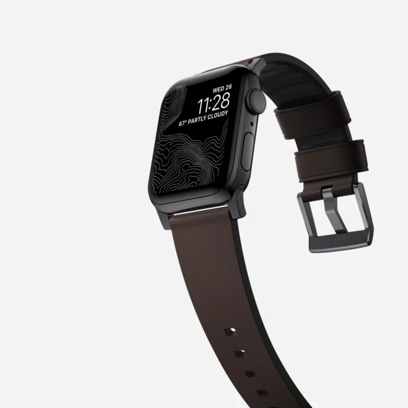 Nomad Active Band Pro 41mm Black Hardware Leather Bracelet - Classic Brown - Image 9