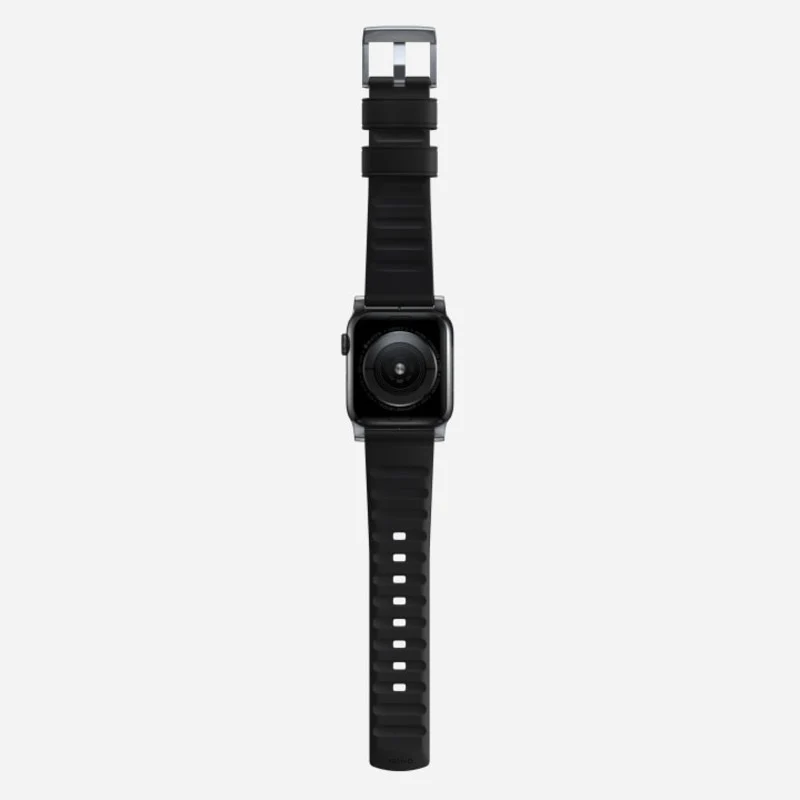 Nomad Active Band Pro 41mm Silver Hardware Leather Bracelet - Black - Image 8