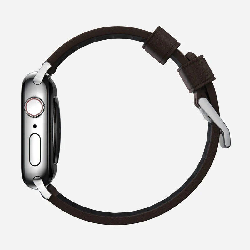 Nomad Active Band Pro 41mm Silver Hardware Leather Bracelet - Classic Brown - Image 4