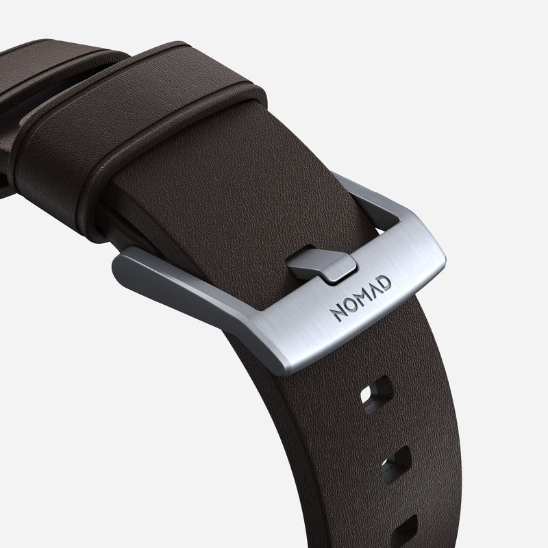 Nomad Active Band Pro 41mm Silver Hardware Leather Bracelet - Classic Brown - Image 6