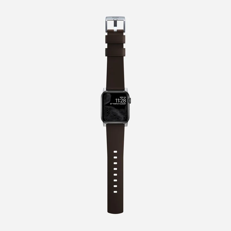 Nomad Active Band Pro 41mm Silver Hardware Leather Bracelet - Classic Brown - Image 7