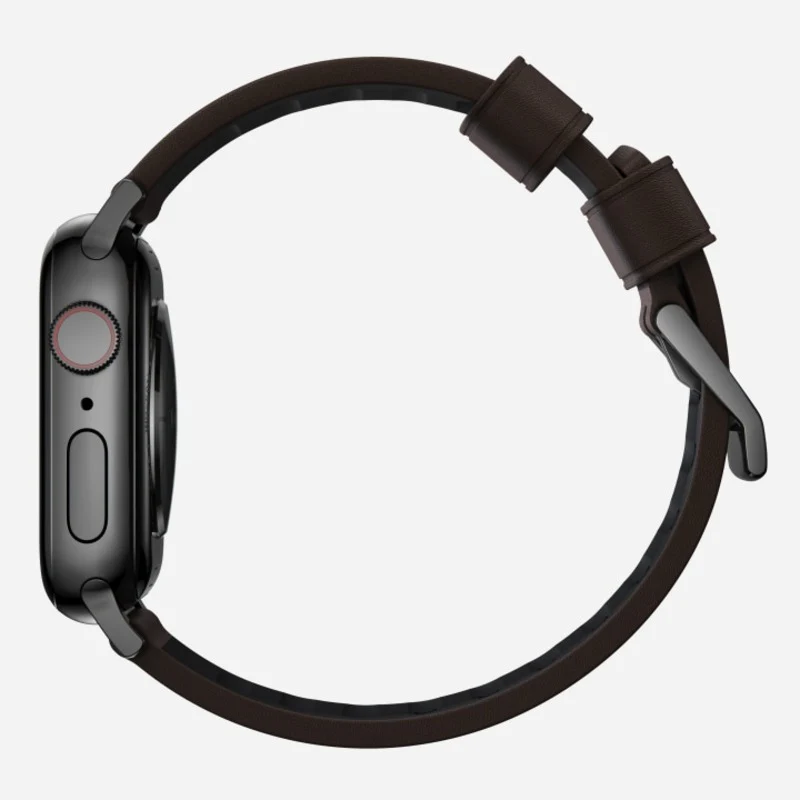 Nomad Active Band Pro 42mm/44mm/45mm/46mm/49mm Black Hardware Leather Bracelet - Classic Brown - Image 4