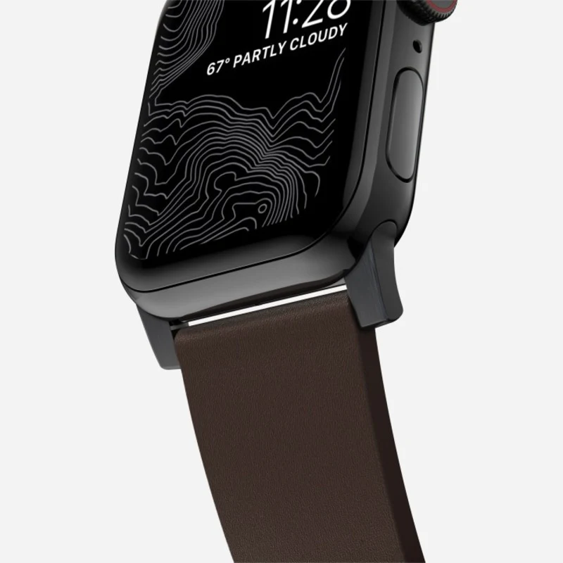 Nomad Active Band Pro 42mm/44mm/45mm/46mm/49mm Black Hardware Leather Bracelet - Classic Brown - Image 5