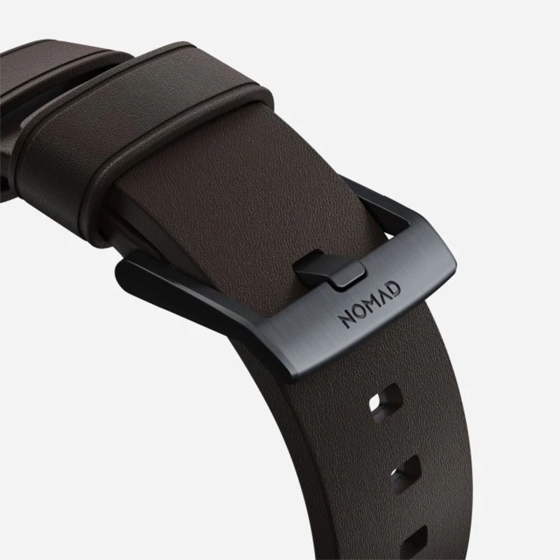 Nomad Active Band Pro 42mm/44mm/45mm/46mm/49mm Black Hardware Leather Bracelet - Classic Brown - Image 6