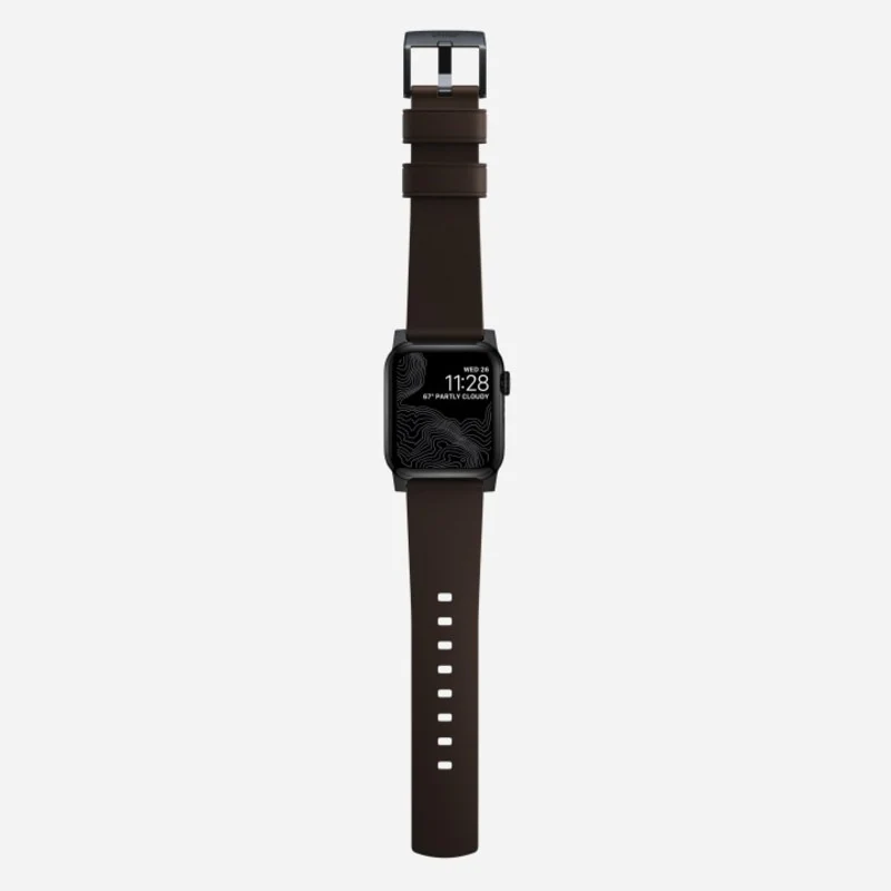 Nomad Active Band Pro 42mm/44mm/45mm/46mm/49mm Black Hardware Leather Bracelet - Classic Brown - Image 7