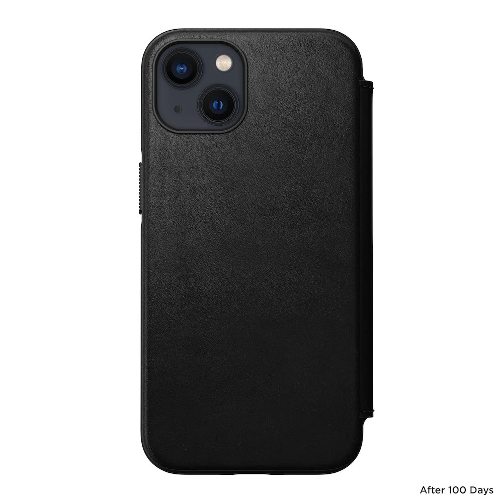 Nomad Horween Leather Folio Case for iPhone 13 - Black - Image 2