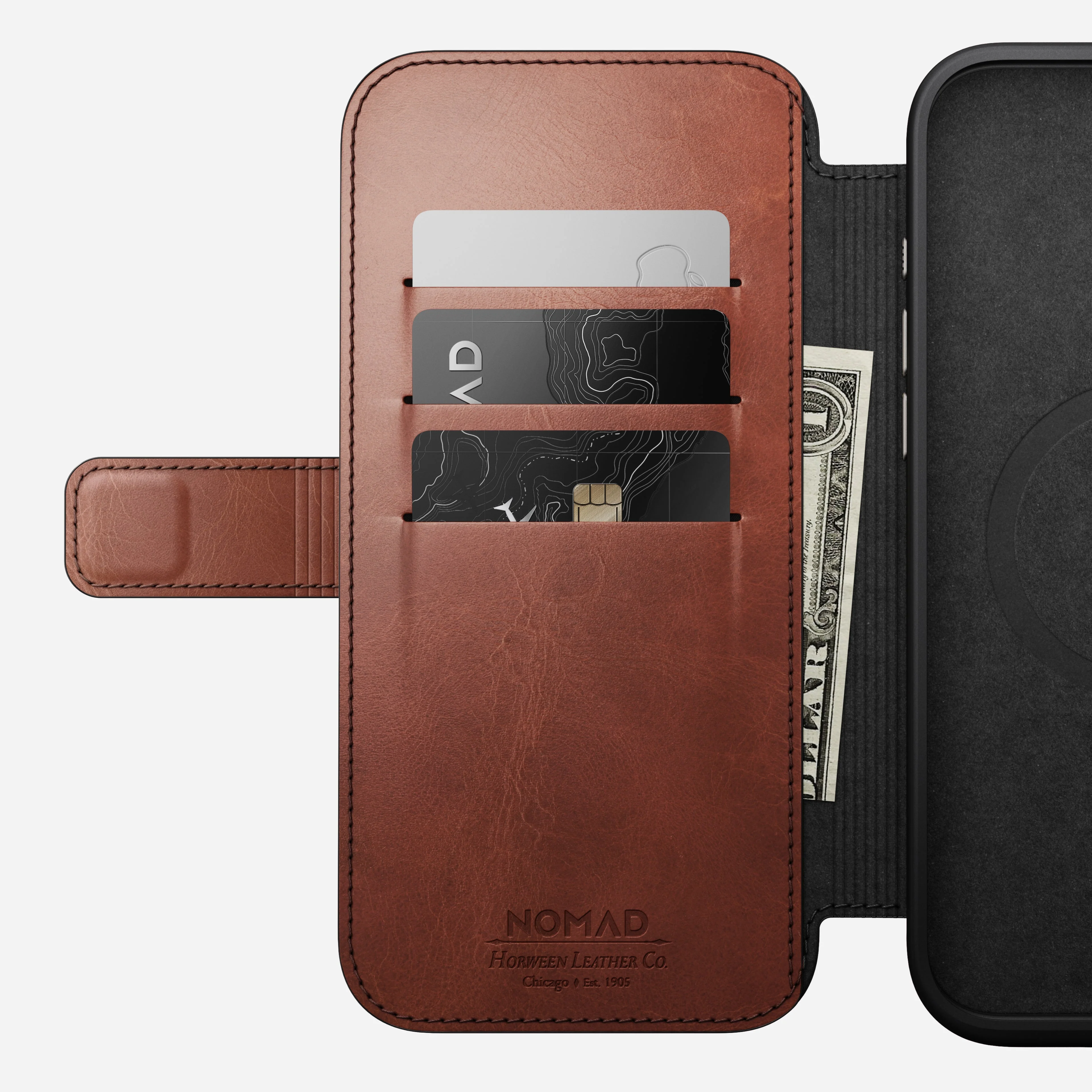 Nomad Horween Leather FOLIO Case for iPhone 16 Pro Max - Olde Dublin Limited Ed - Image 3