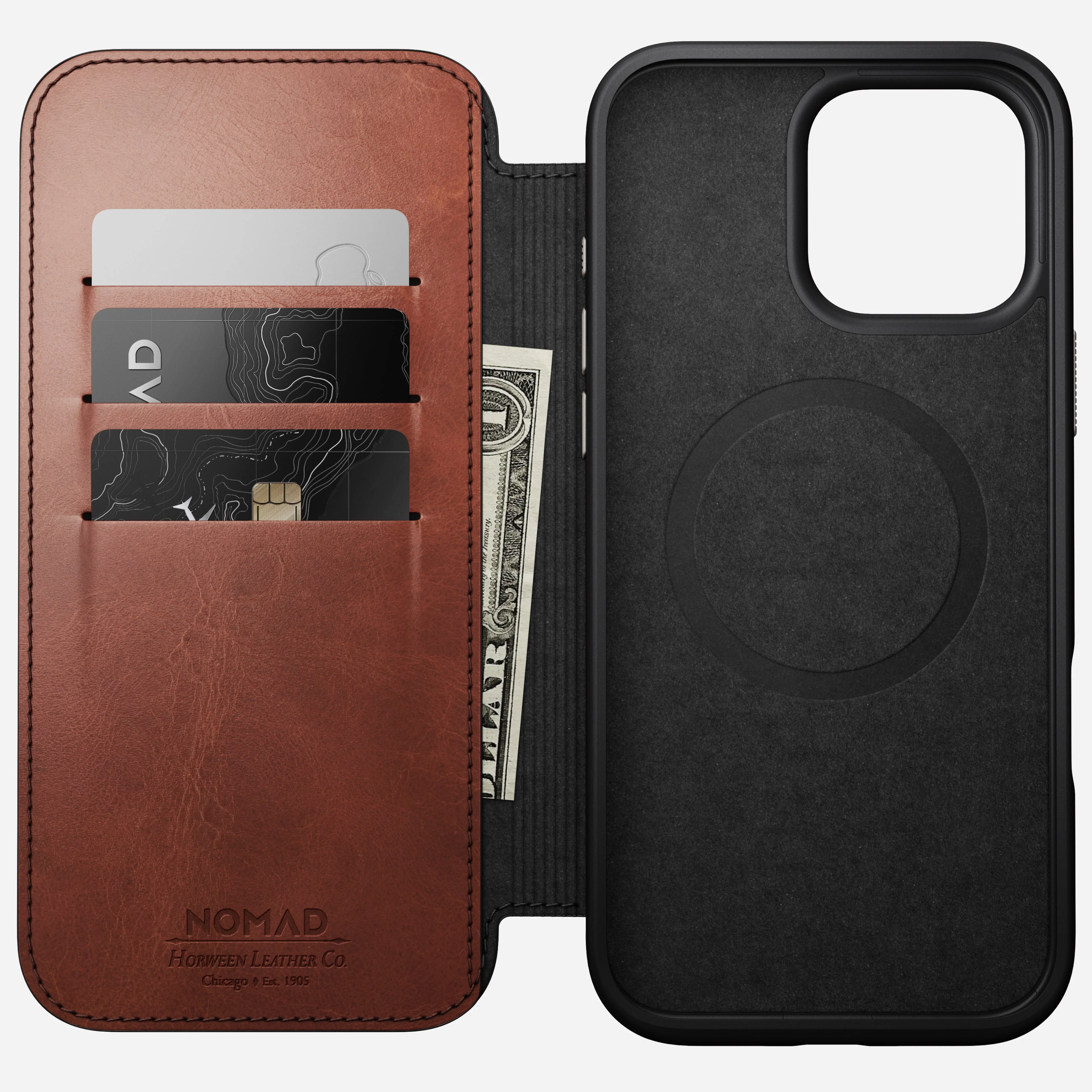 Nomad Horween Leather FOLIO Case for iPhone 16 Pro Max - Olde Dublin Limited Ed - Image 5