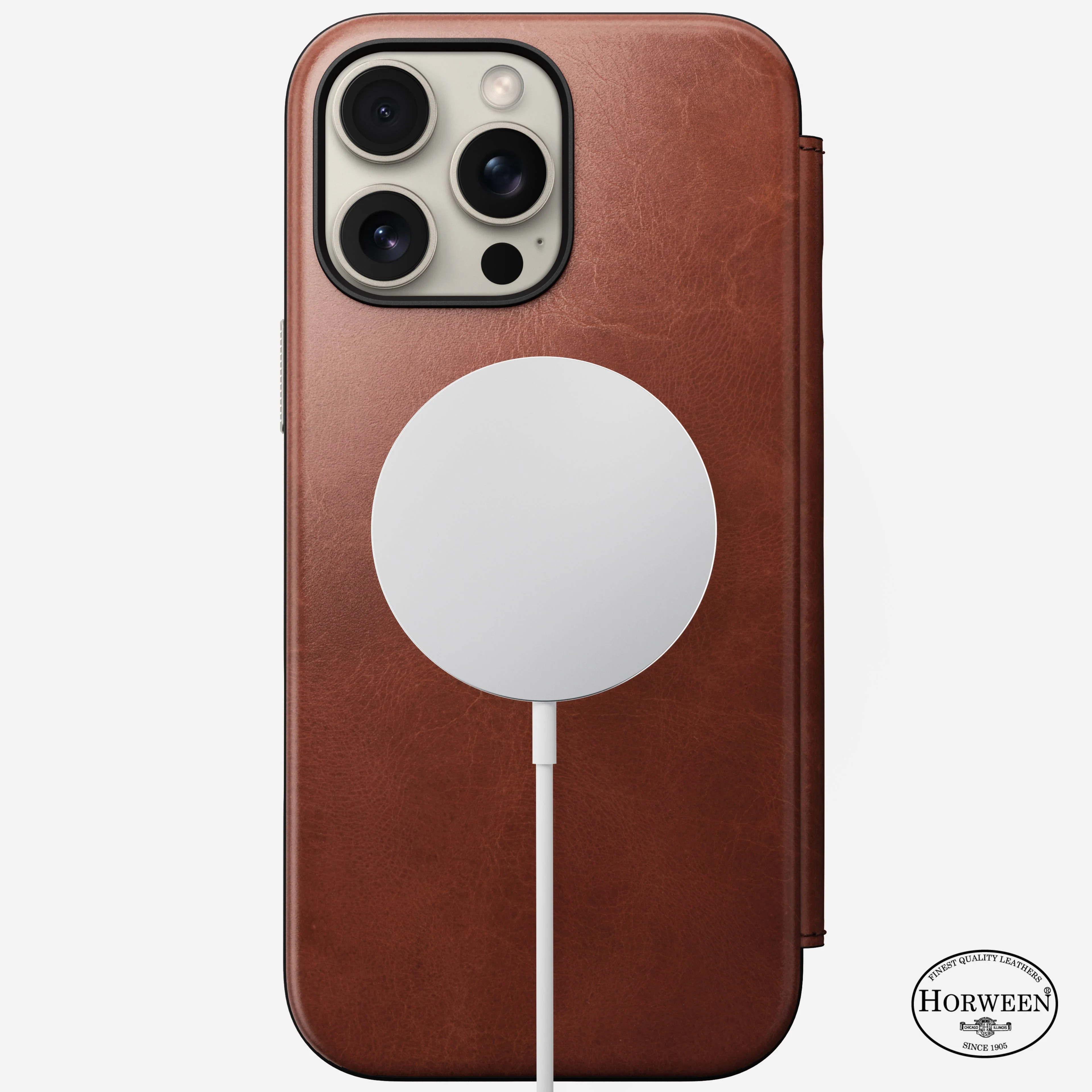 Nomad Horween Leather FOLIO Case for iPhone 16 Pro - Olde Dublin Limited Ed - Image 5