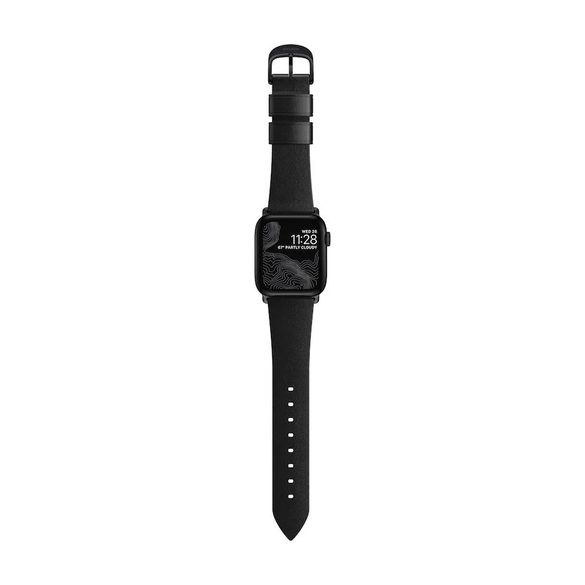 Nomad Horween Leather Modern Strap Apple Watch 1-8 41mm / 40mm - Rustic Brown & Silver - Image 4