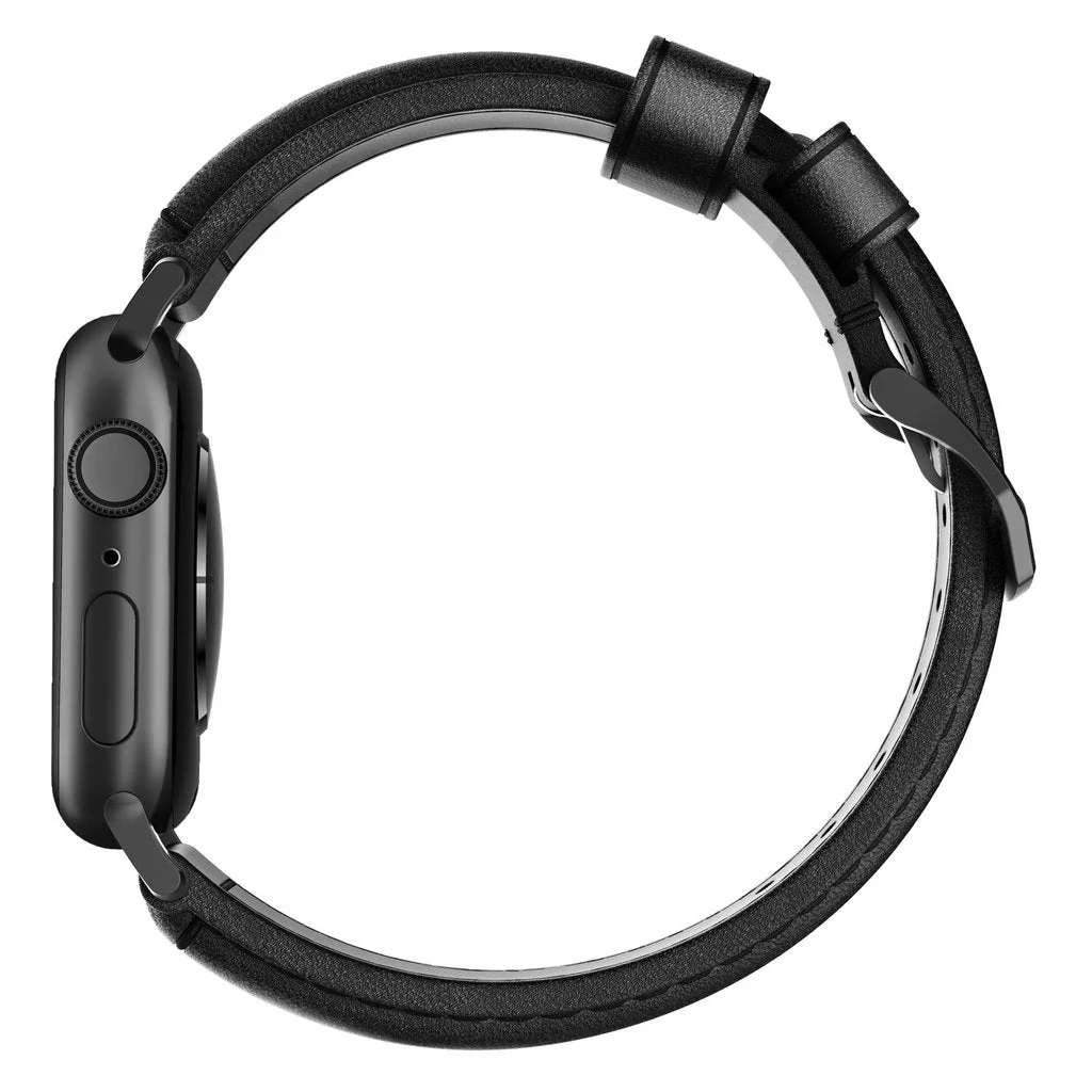 Nomad Horween Leather Traditional Strap For Apple Watch 42 / 44 / 45 / 46 /49mm- BLACK - Image 3