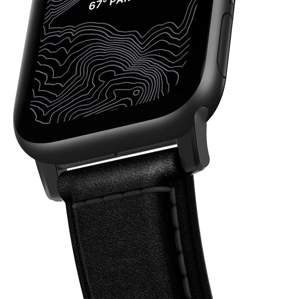 Nomad Horween Leather Traditional Strap For Apple Watch 42 / 44 / 45 / 46 /49mm- BLACK - Image 5