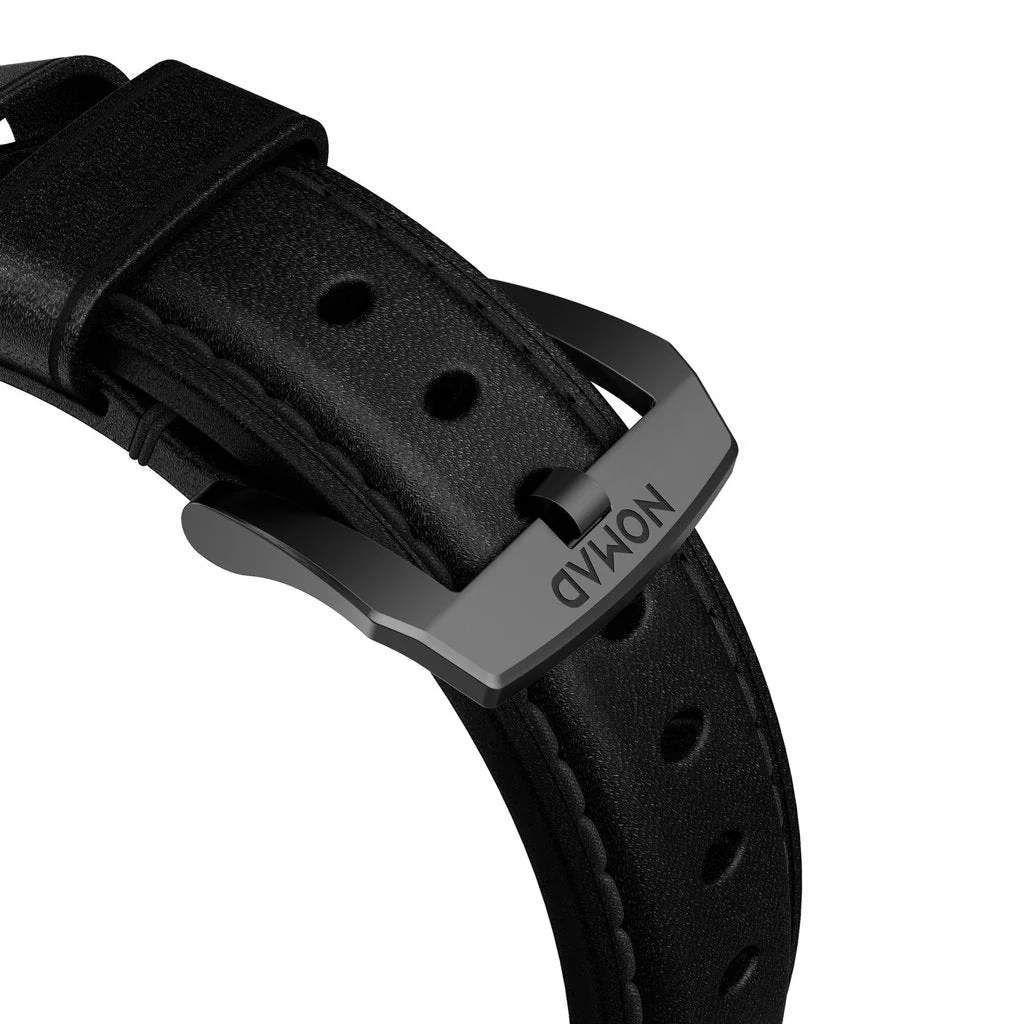 Nomad Horween Leather Traditional Strap For Apple Watch 42 / 44 / 45 / 46 /49mm- BLACK - Image 6