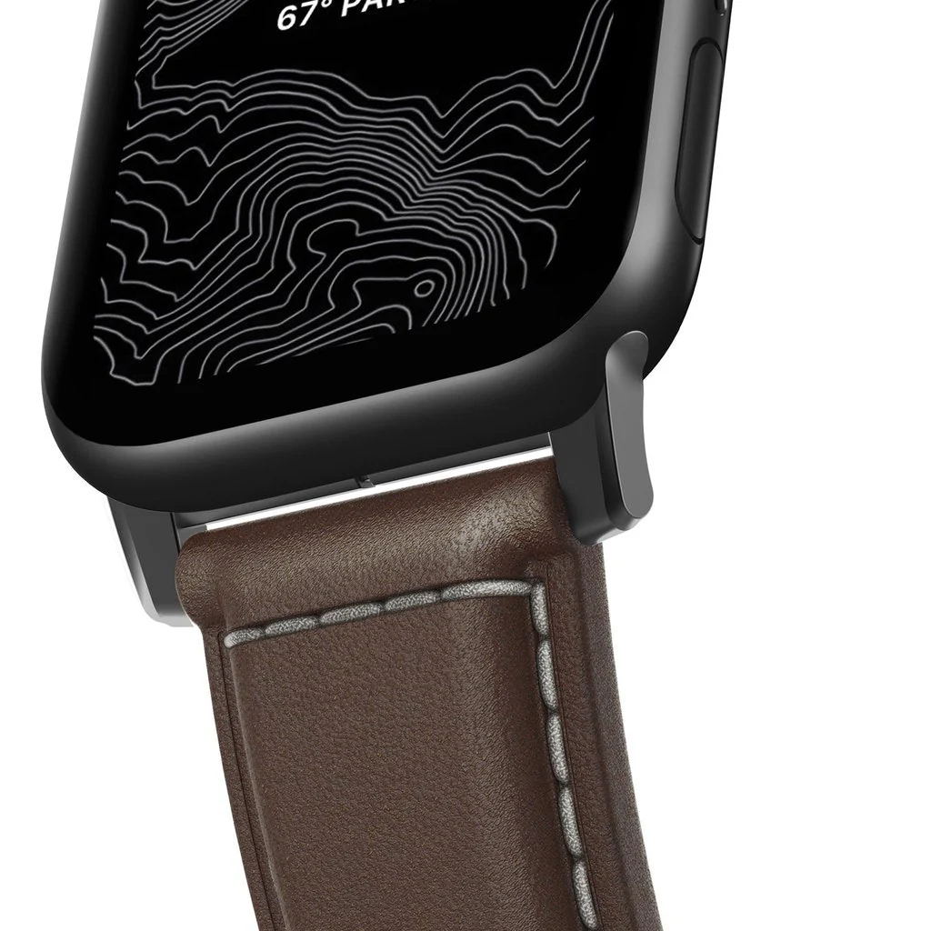Nomad Horween Leather Traditional Strap For Apple Watch 42 / 44 / 45 / 46 / 49mm- BROWN - Image 4