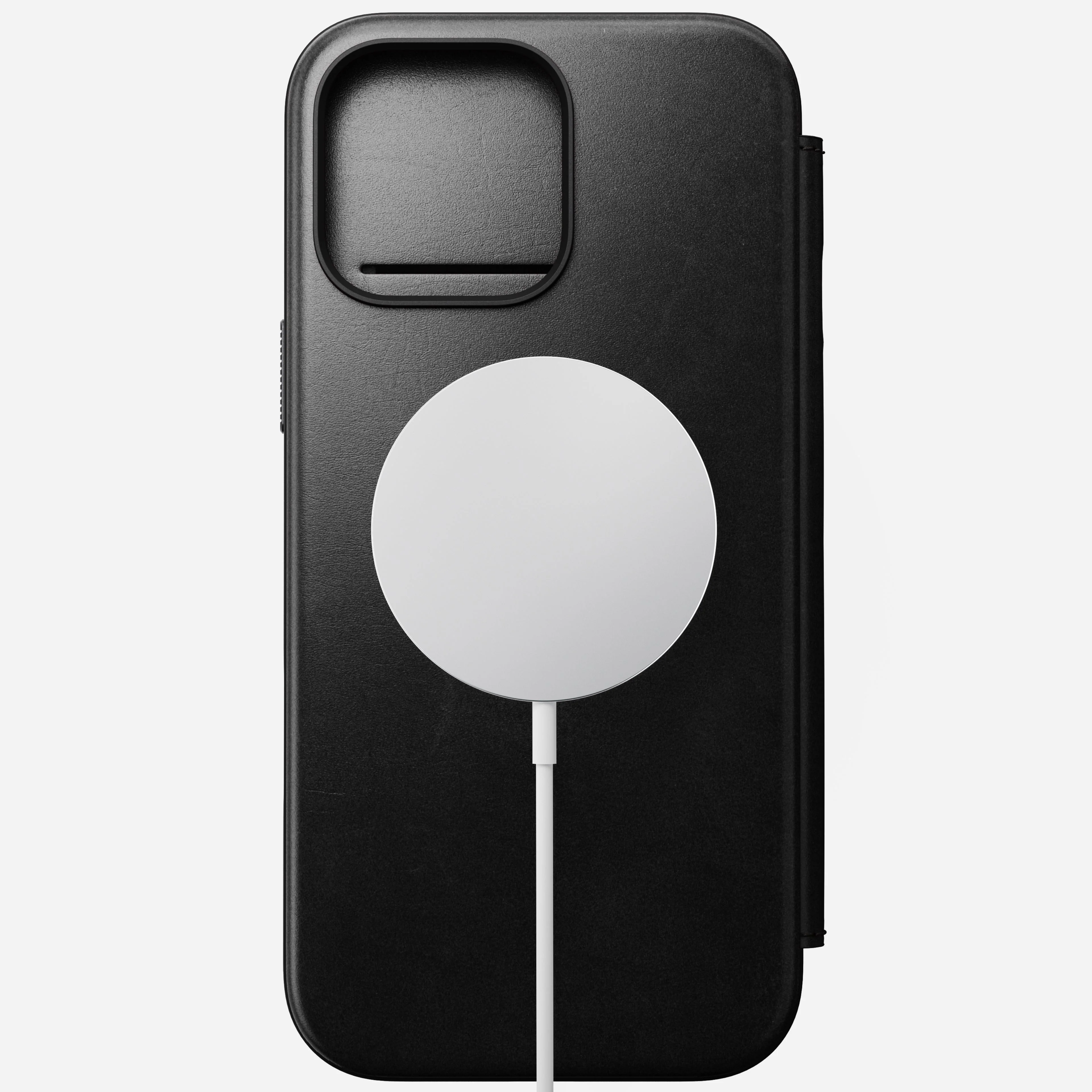 Nomad Horween Premium Leather Folio Case iPhone 16 Pro 6.3 - Black - Image 3