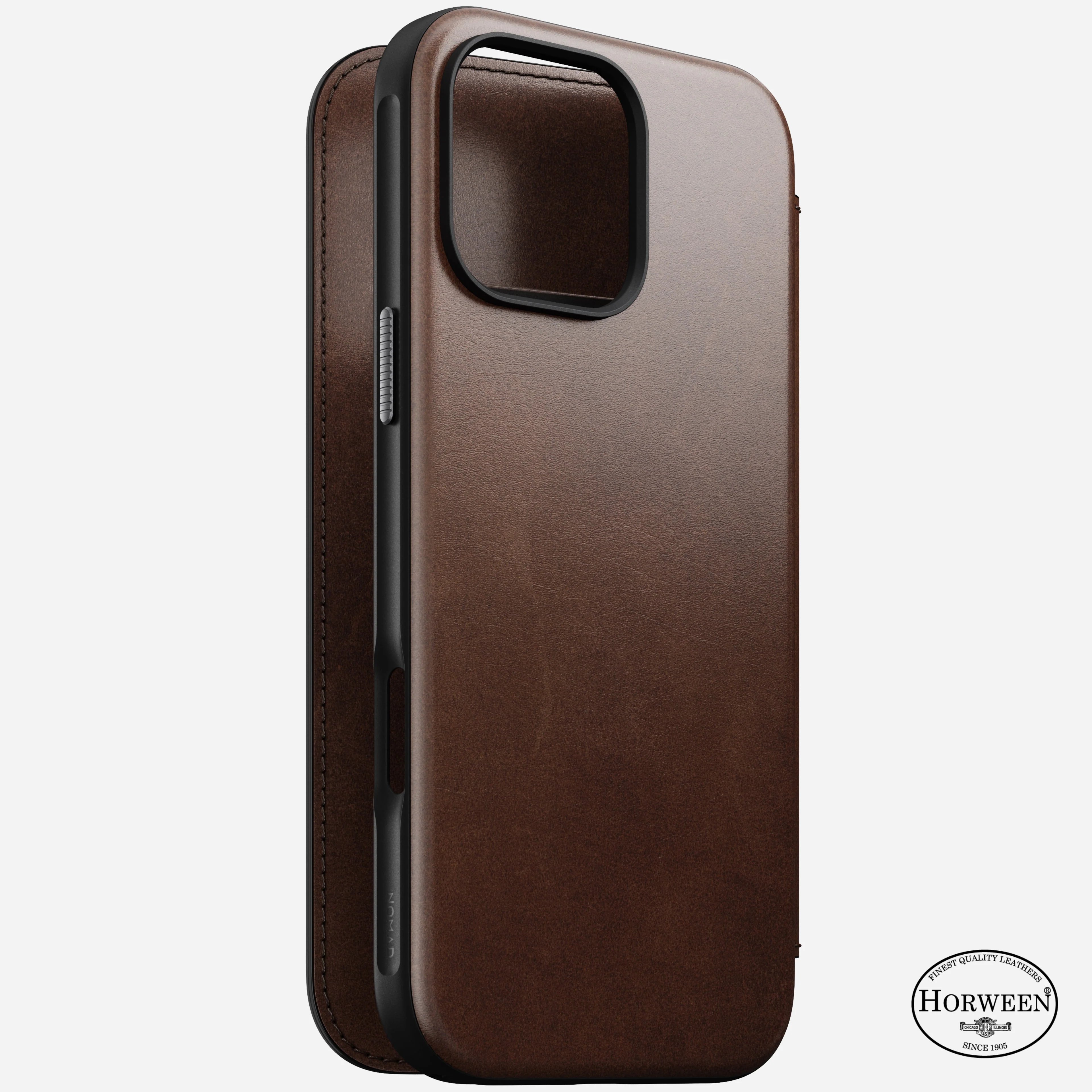 Nomad Horween Premium Leather Folio Case iPhone 16 Pro Max 6.9 - Brown - Image 2