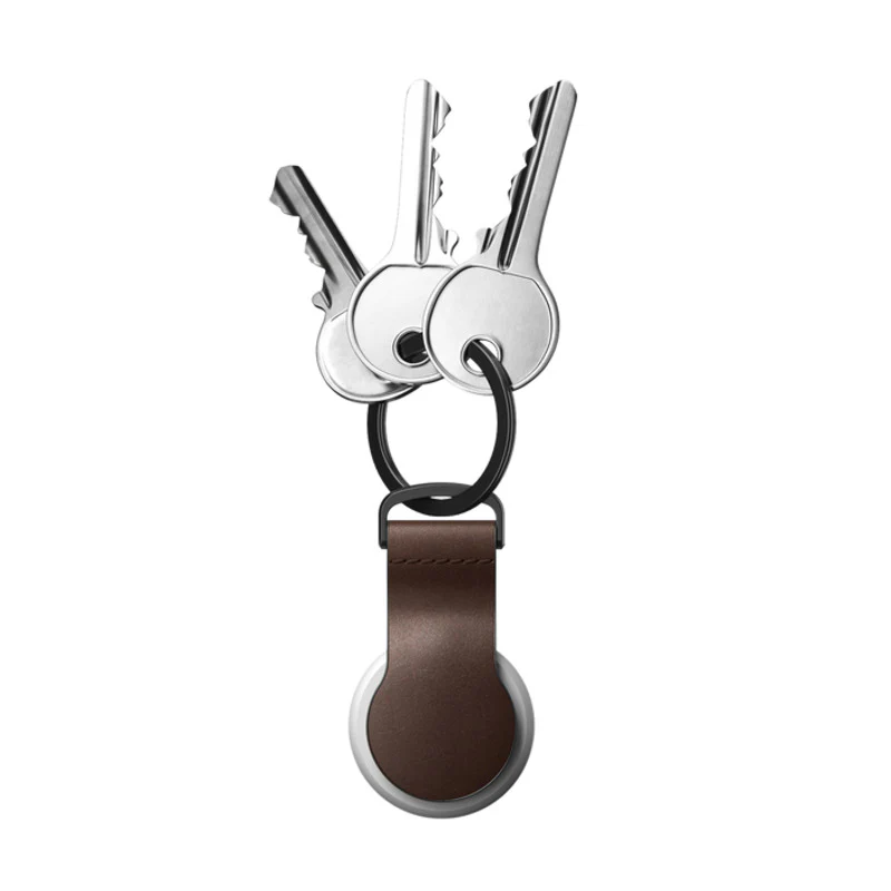Nomad Leather Loop AirTag and Keychain with Horween Leather - Rustic Brown - Image 4