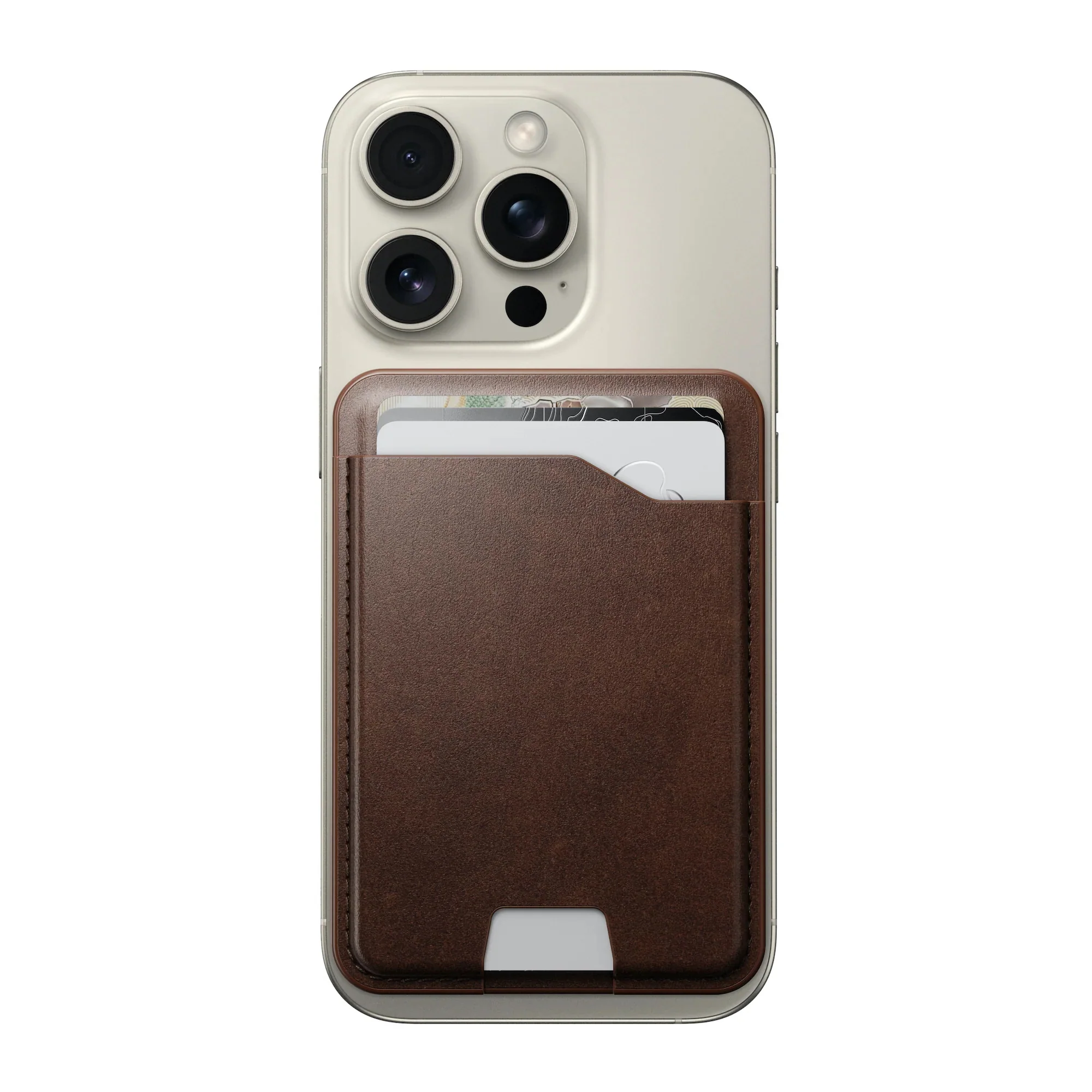 Nomad Leather Magsafe Wallet with Find My Tracking - Brown - Image 9