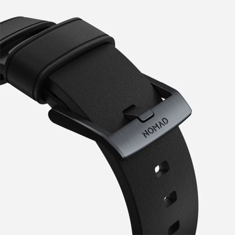Nomad Active Band Pro 42mm/44mm/45mm/49mm Black Hardware Leather Bracelet - Black - Image 3
