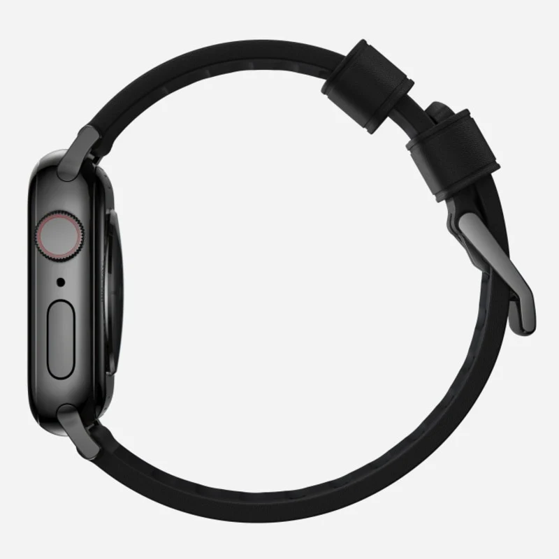 Nomad Active Band Pro 42mm/44mm/45mm/49mm Black Hardware Leather Bracelet - Black - Image 4