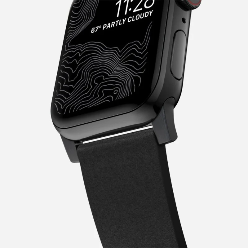 Nomad Active Band Pro 42mm/44mm/45mm/49mm Black Hardware Leather Bracelet - Black - Image 5