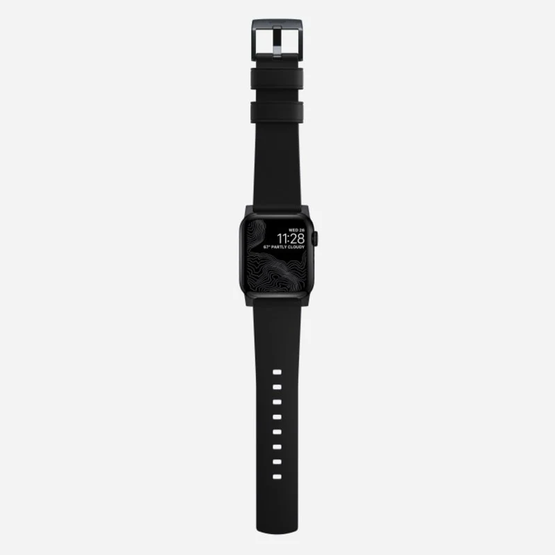 Nomad Active Band Pro 42mm/44mm/45mm/49mm Black Hardware Leather Bracelet - Black - Image 6