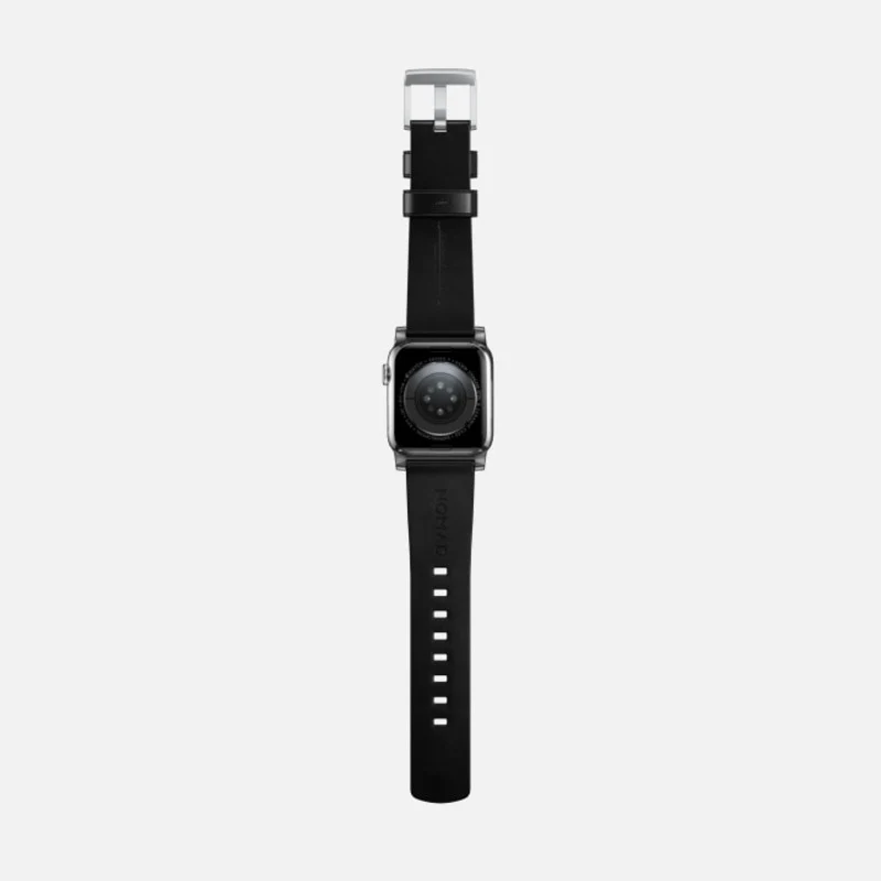 Nomad Modern Band 41mm Silver Hardware Leather Bracelet - Black - Image 8