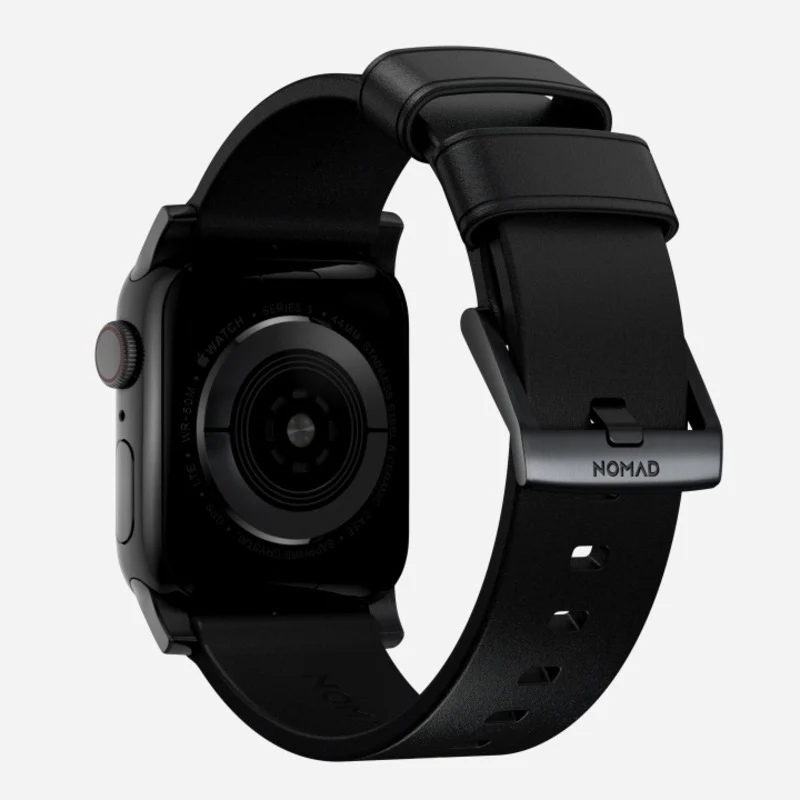 Nomad Modern Band 45mm Black Hardware Nomad Leather Bracelet - Black - Image 3