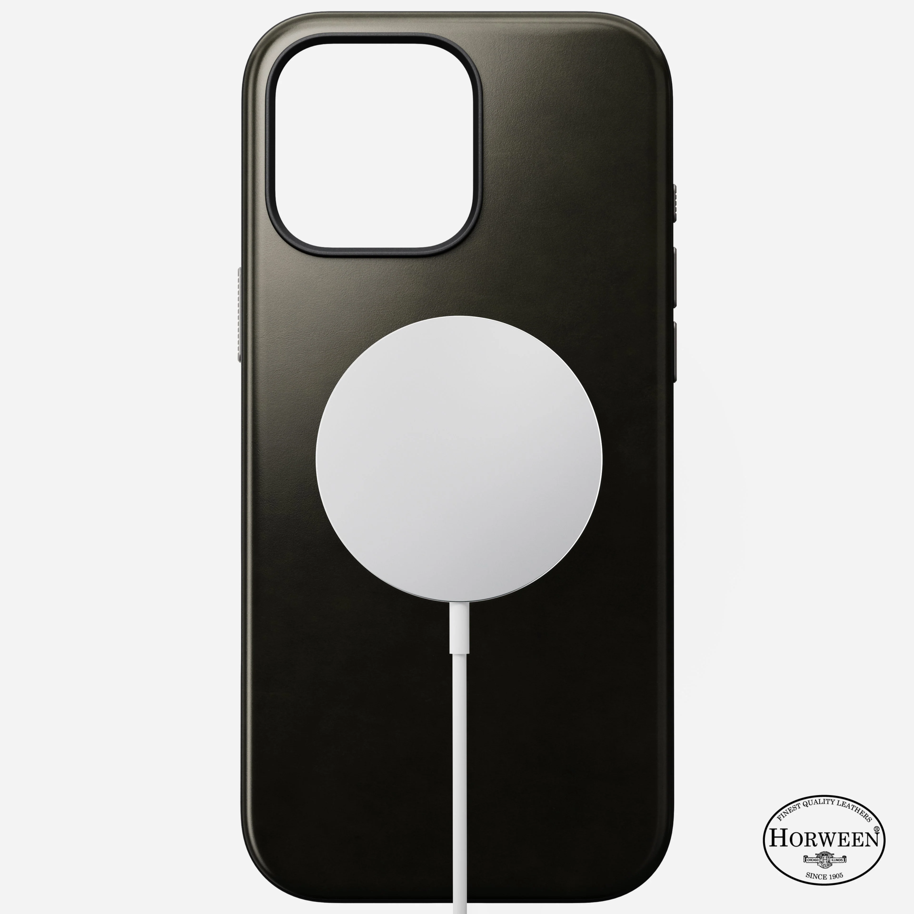 Nomad Modern Horween Leather Case for iPhone 16 Pro Max 6.9 - Green Chrome - Image 3