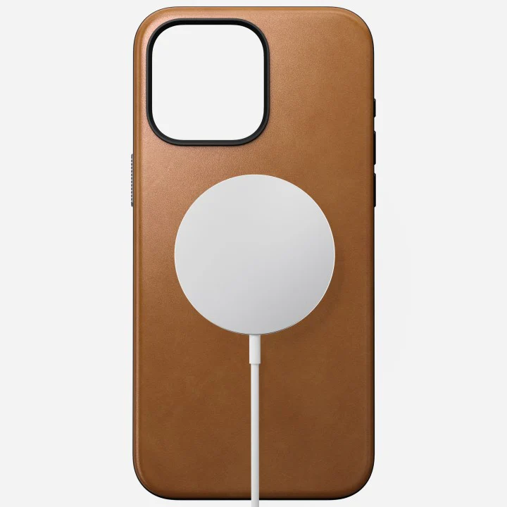 Nomad Modern Leather Case w/ Nomad Leather for iPhone 15 Pro  - English Tan - Image 2