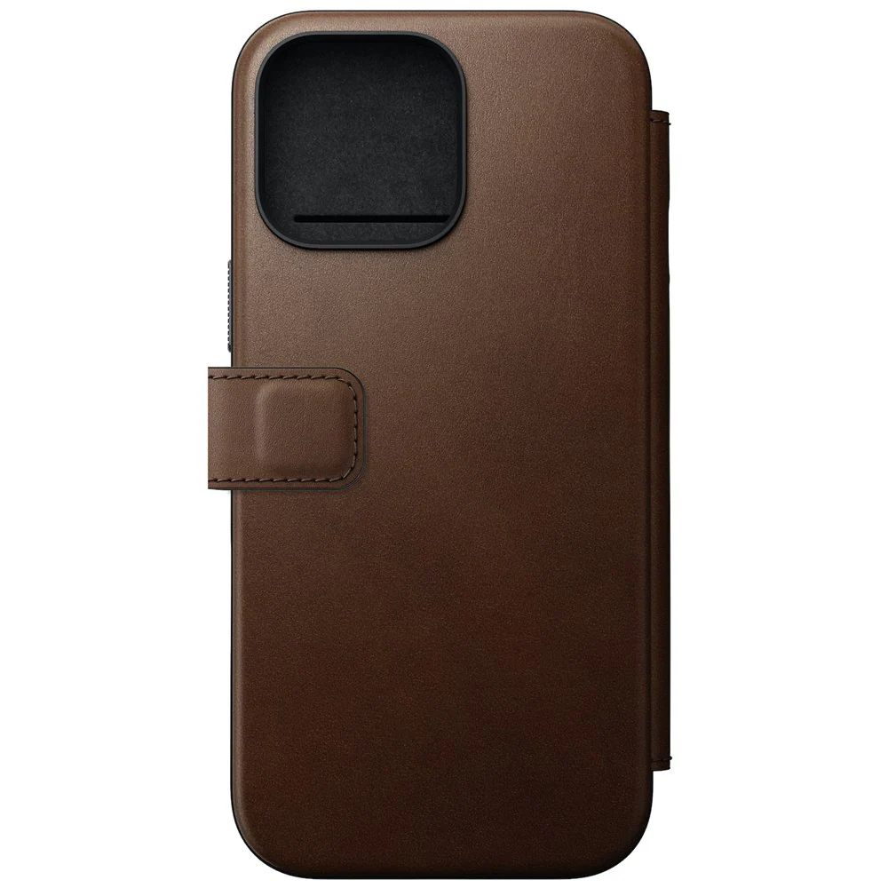 Nomad Modern Leather Folio Case for iPhone 16 Pro Max - Brown - Image 2