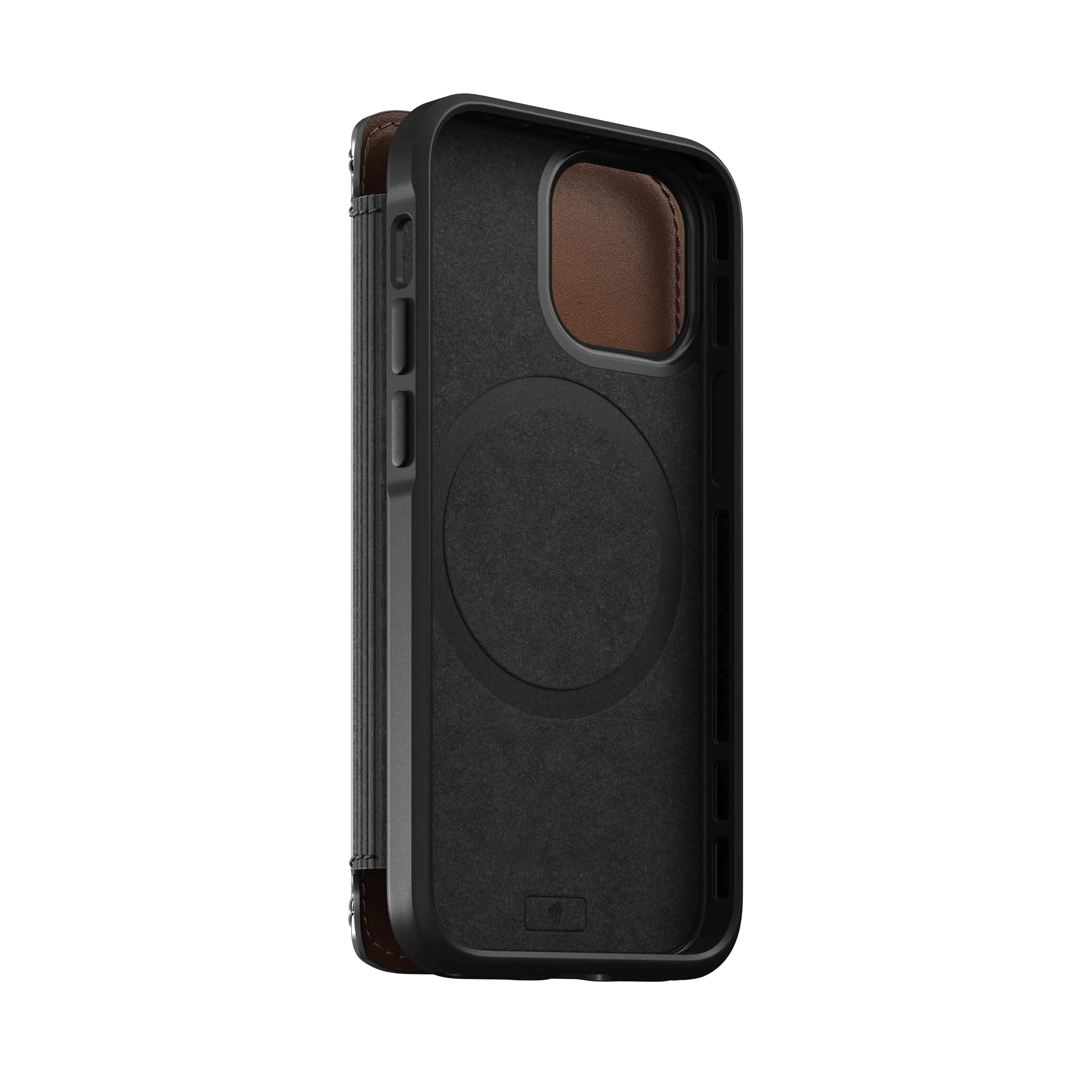 Nomad Modern Leather Folio w/ MagSafe For iPhone 13 mini - RUSTIC BROWN - Image 10
