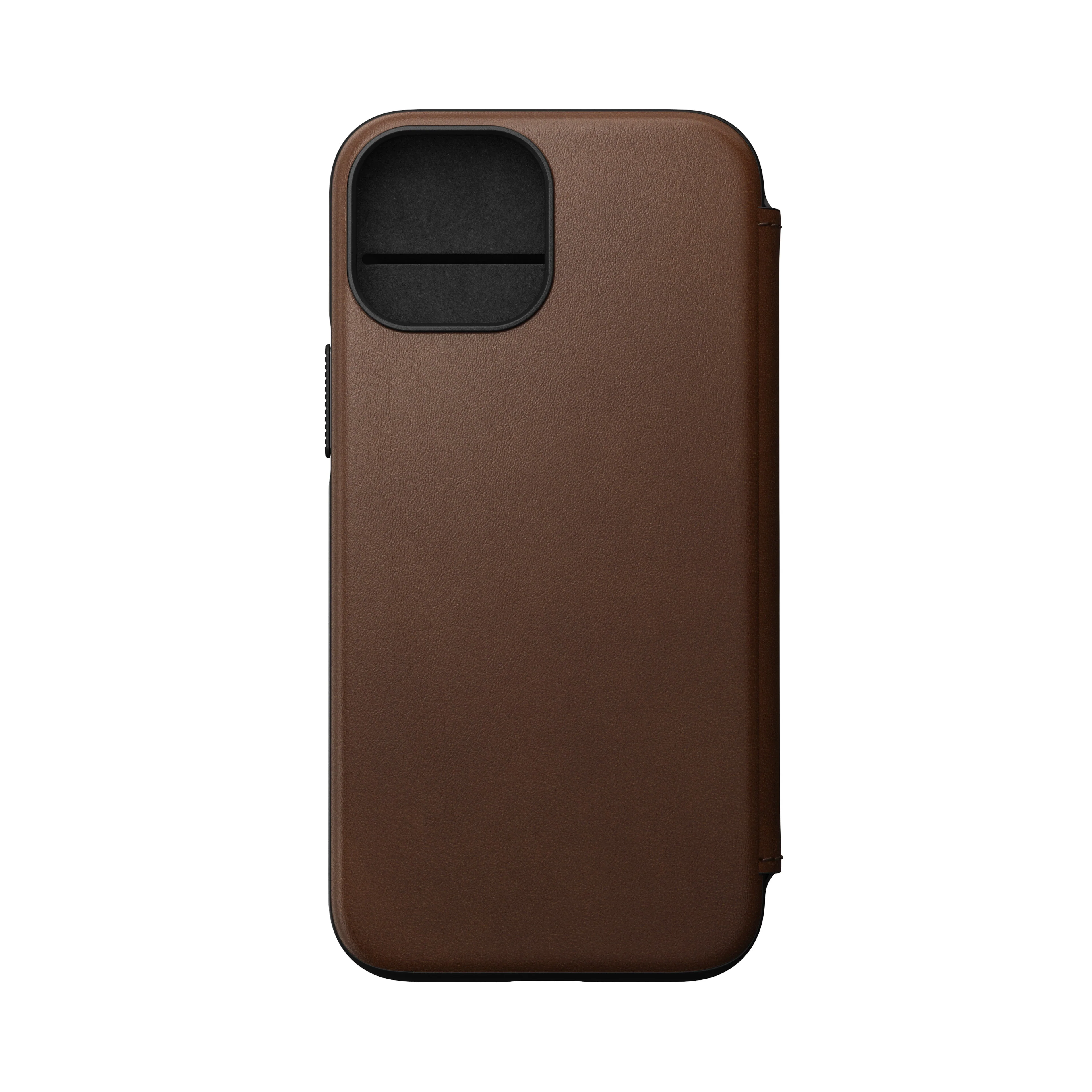 Nomad Modern Leather Folio w/ MagSafe For iPhone 13 mini - RUSTIC BROWN - Image 2