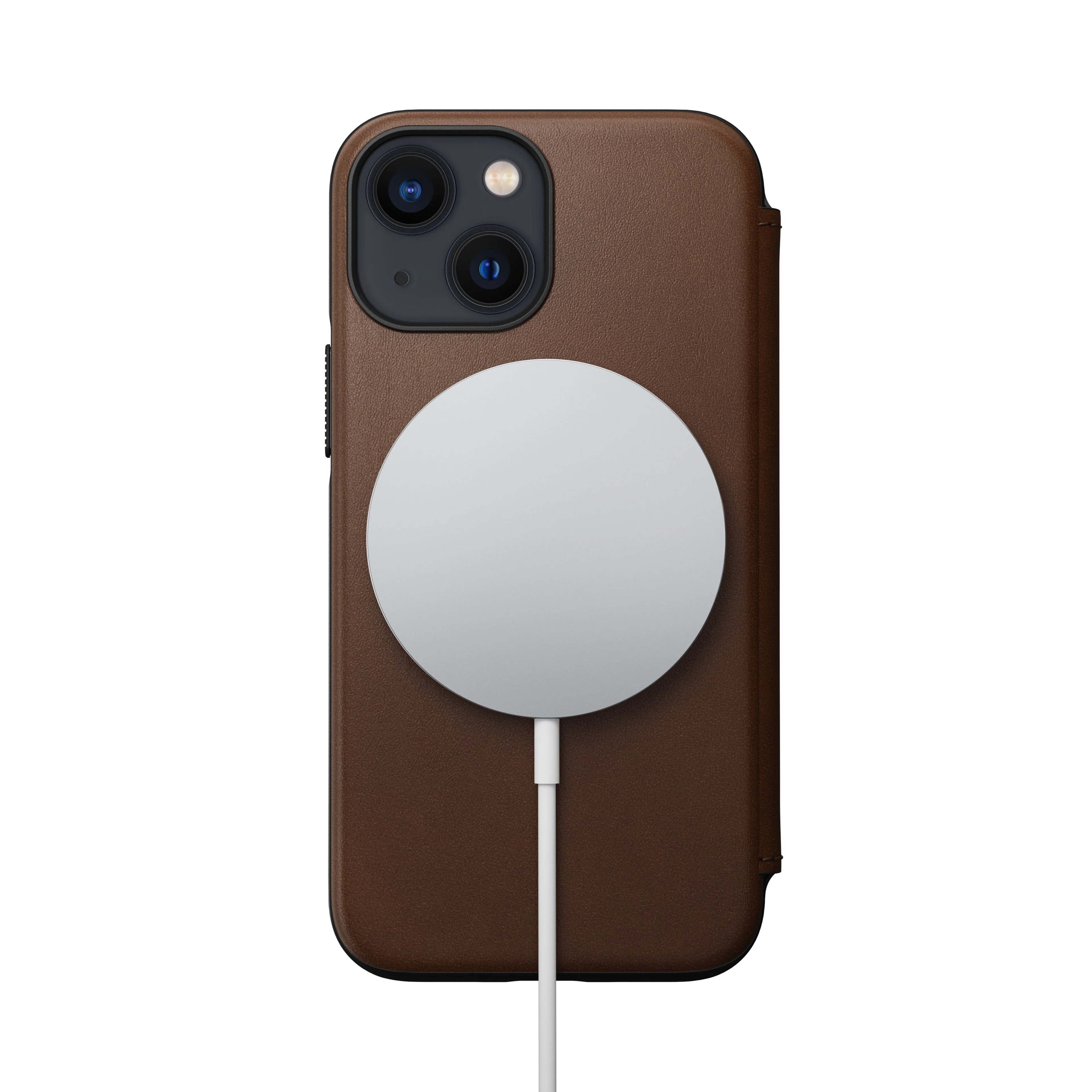 Nomad Modern Leather Folio w/ MagSafe For iPhone 13 mini - RUSTIC BROWN - Image 3